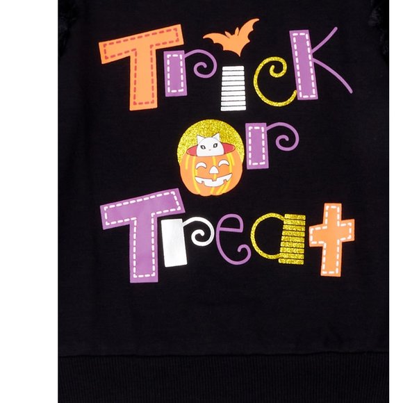 Girls Forever Me "TRICK or TREAT" Halloween Shirt Leggings Set Size L 10/12 NWT - Picture 3 of 3